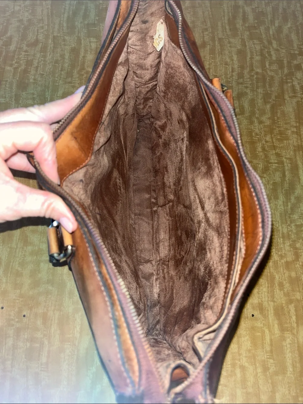 Source Unknown Tan Leather Briefcase - Classic Men’s Carryall